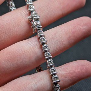 Diamond Accent Bracelet in Sterling Silver 7 inch with clasp **last chance**